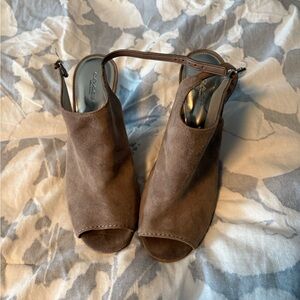 Coach Tan Suede Heels